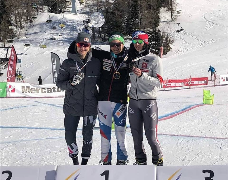 Switzerland's Amelie Wenger-Reymond won her second title of the FIS Telemark World Cup Final in the parallel sprint ©Amelie Reymond-Wenger