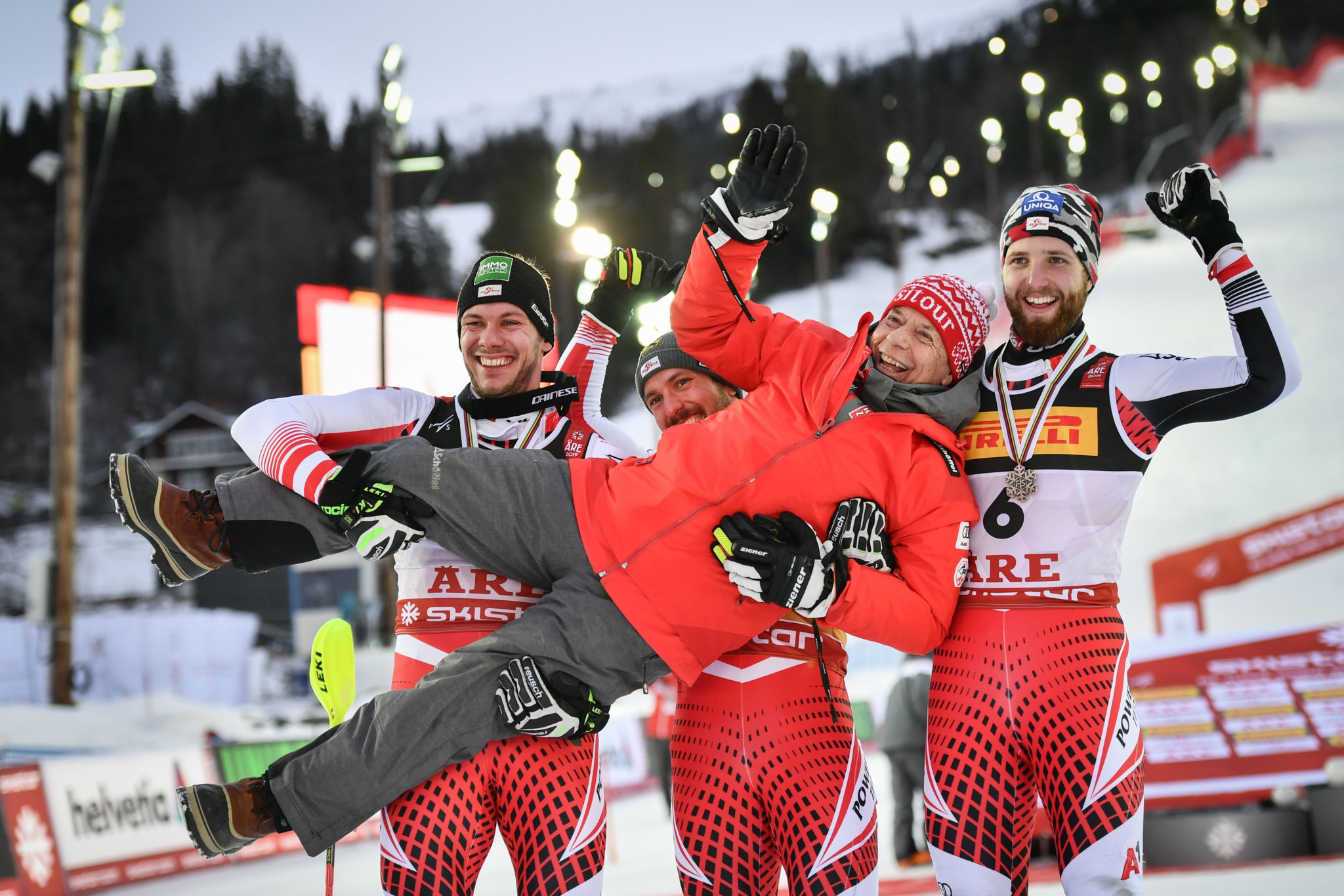 The Austrian team were left celebrating a successful final day following their podium sweep ©Getty Images