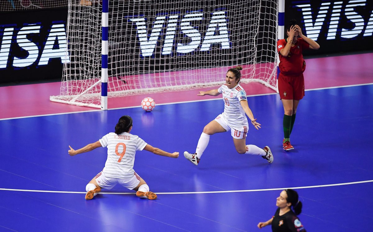 Spain thrashed Portugal 4-0 to win the inaugural UEFA Women's Futsal Euros final ©Getty Images