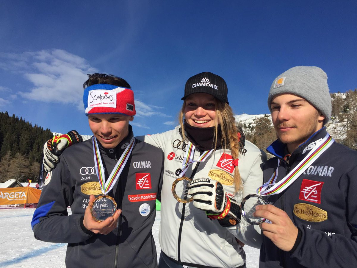 France won four medals, including two golds at the FIS Telemark Junior World Championships in Krvavec ©France Ski Federation/Twitter
