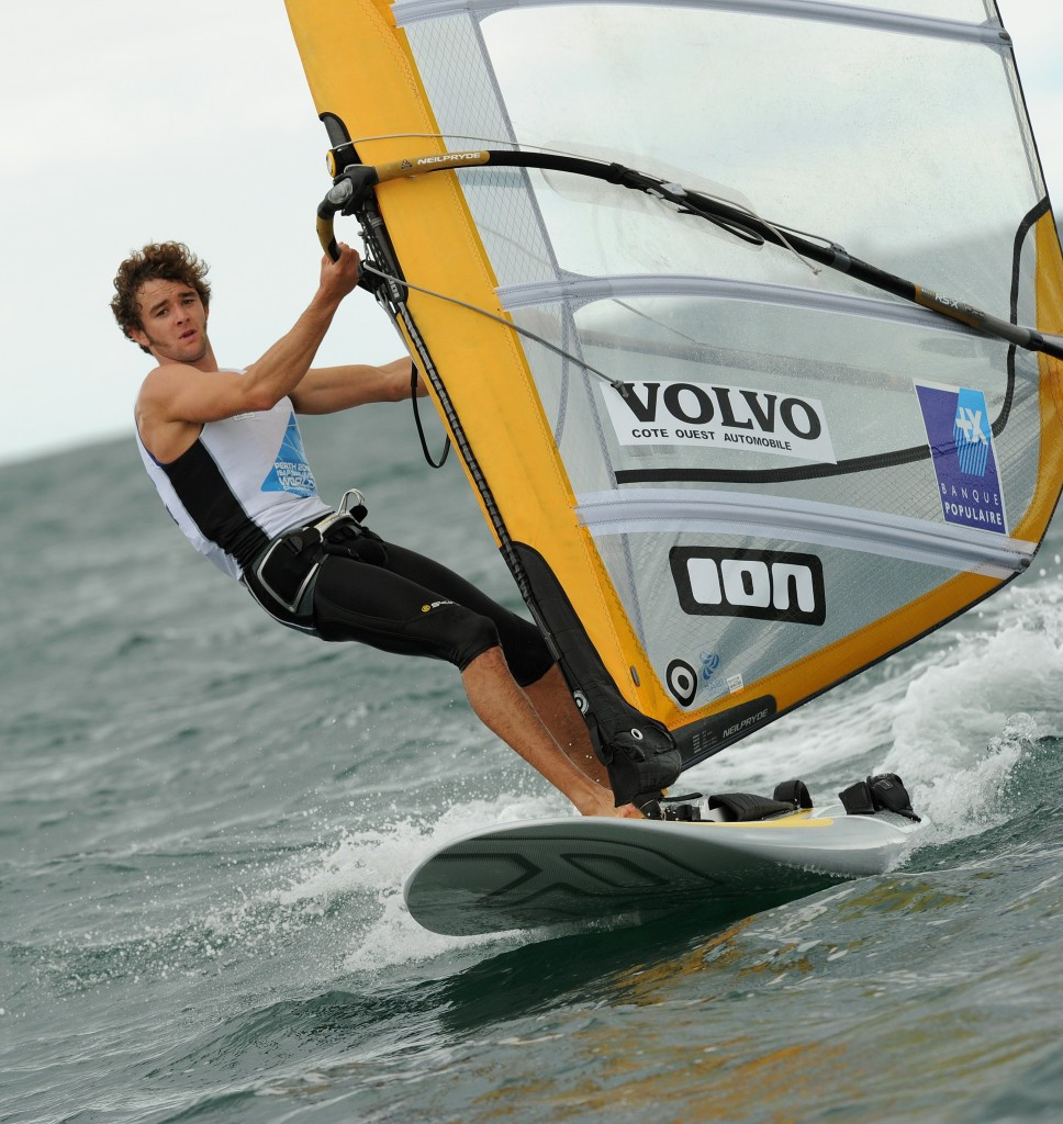 France's Pierre Le Coq is the overnight leader in the men's fleet