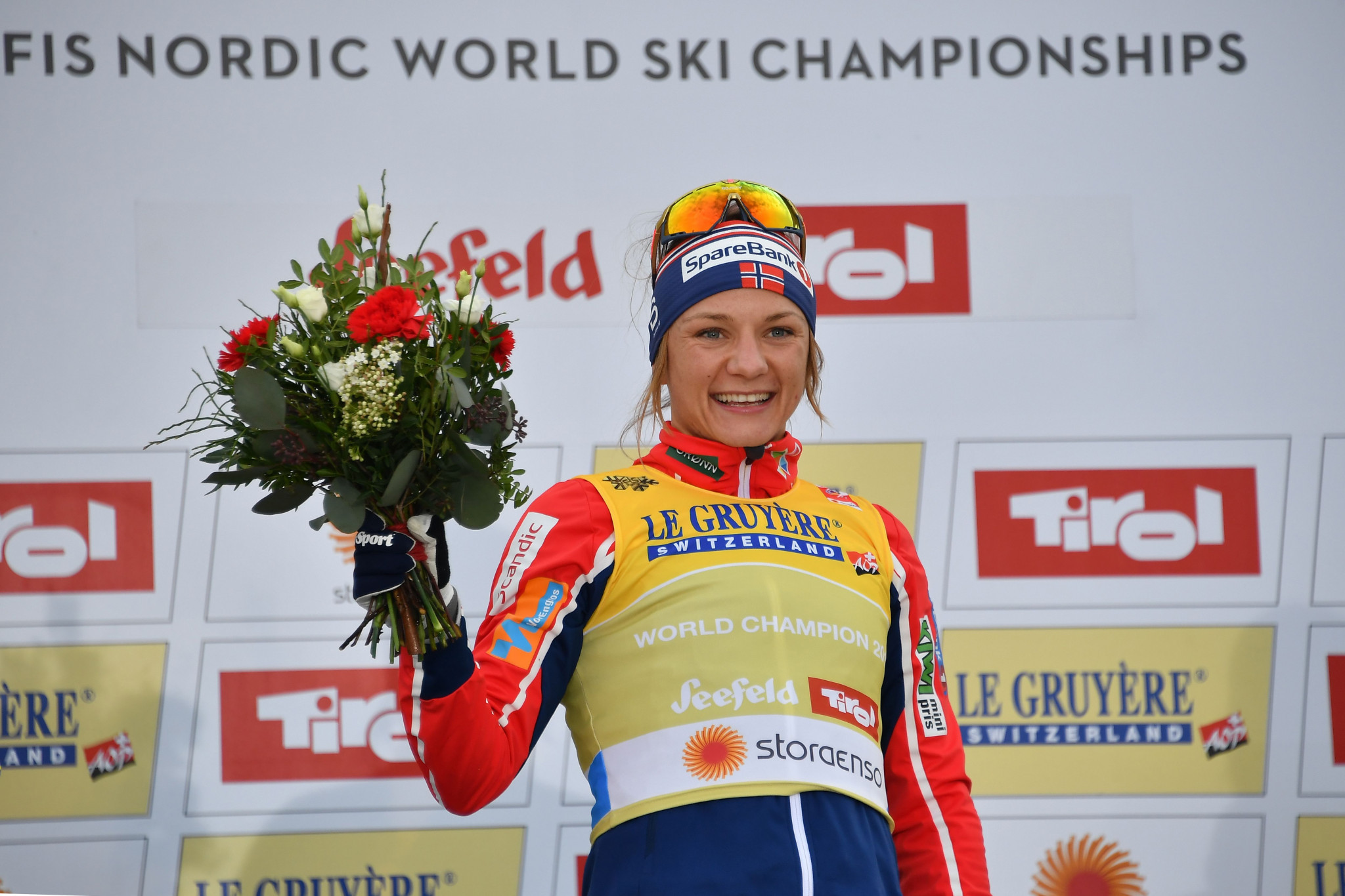 Norway's Maiken Caspersen Falla defended her world title in the women's event ©Getty Images