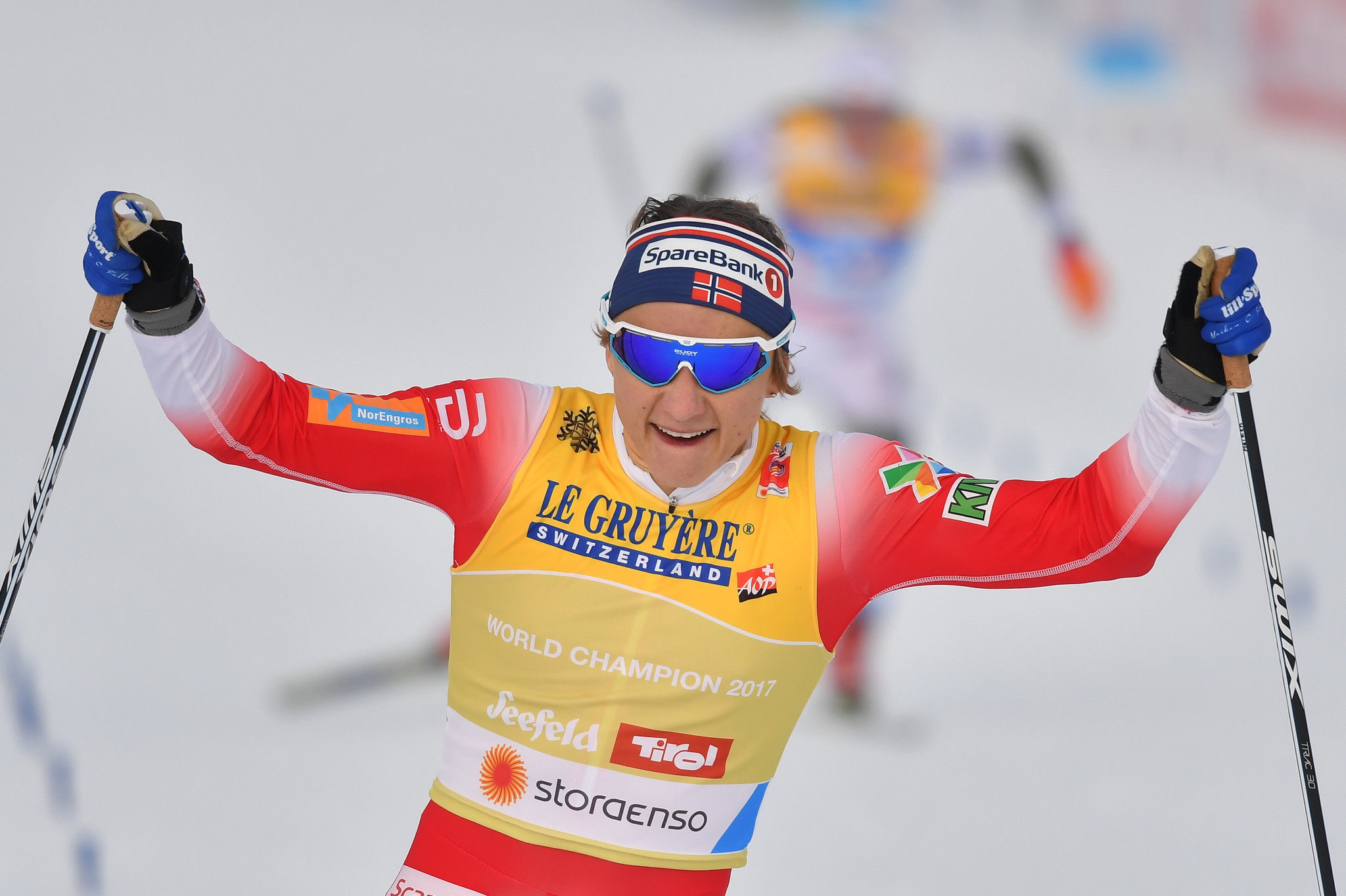 Norway's Maiken Caspersen Falla defended her title in the women's cross country sprint ©Getty Images