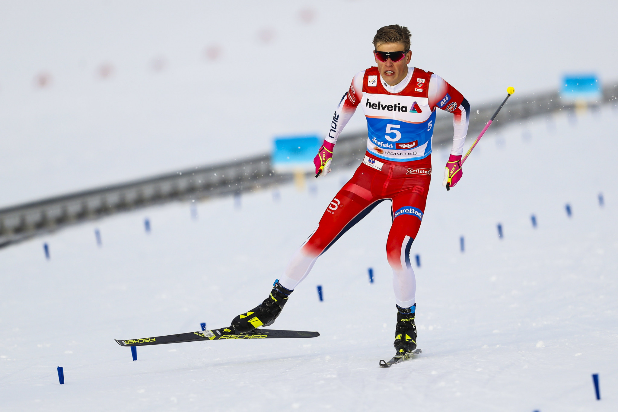 Norway gained their second gold when Johannes Hoesflot Klæbo continued his incredible form to win the men's race ©Getty Images