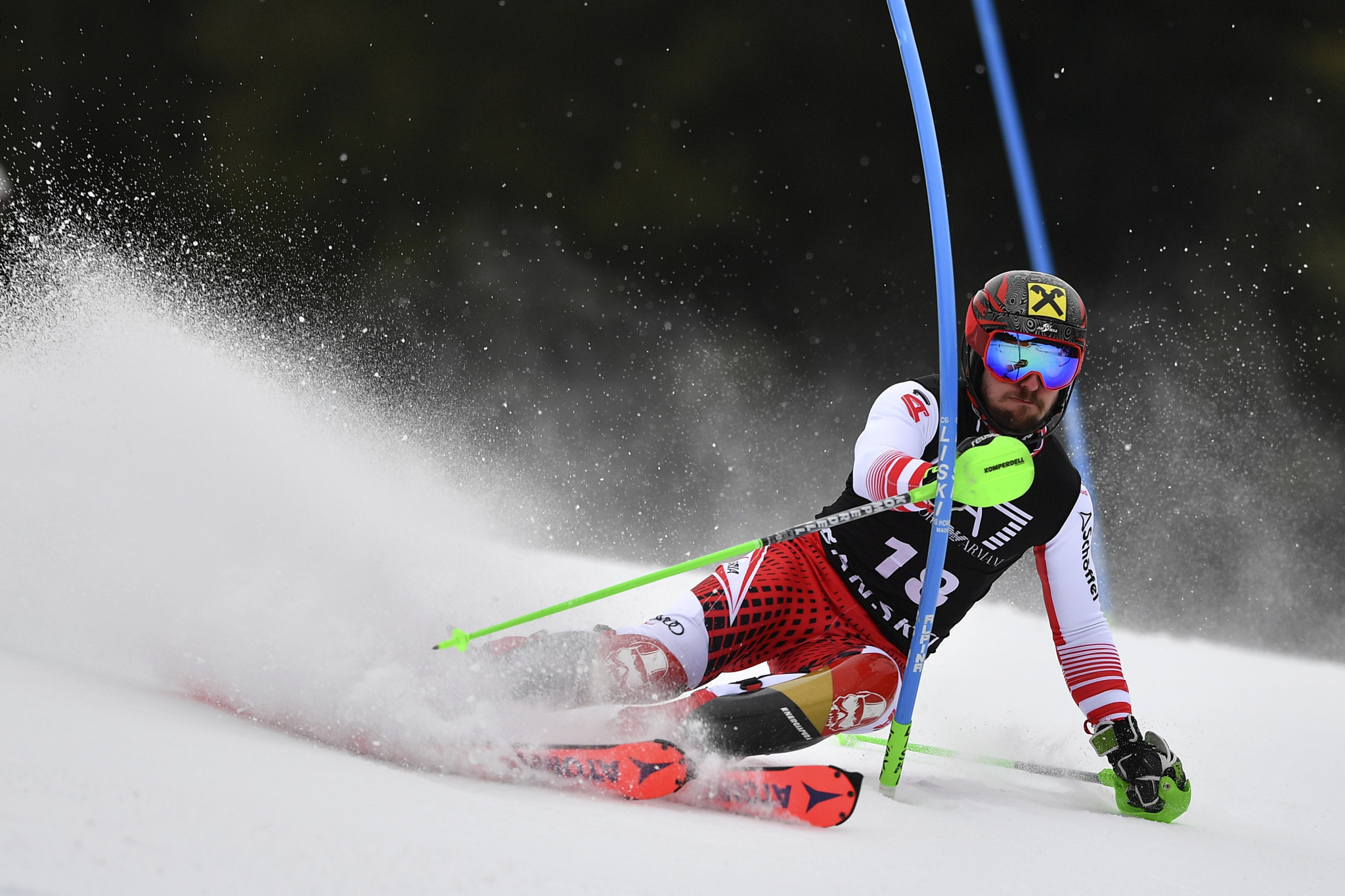 Austria's Marcel Hirscher finished in second place ©Getty Images