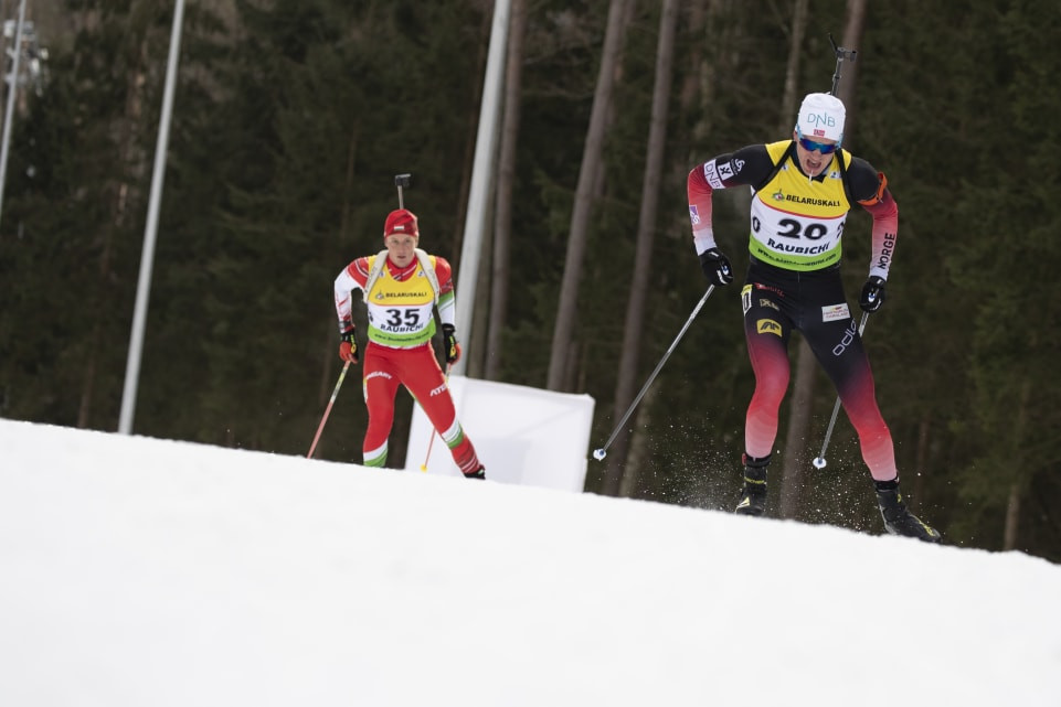 Norwegian Olympic gold medallist Tarjei Bø secured the men's sprint title in Minsk ©IBU