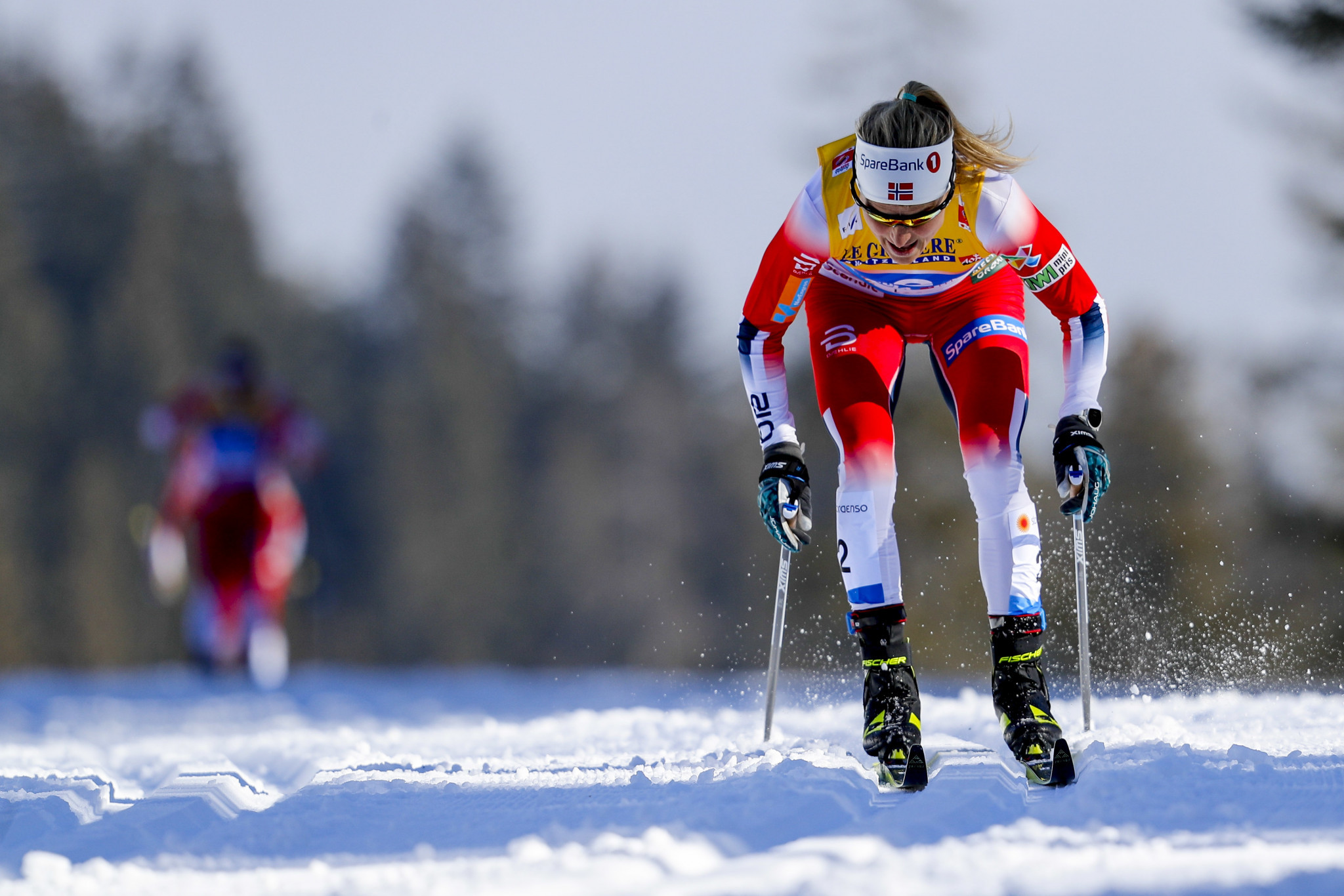 Therese Johaug earned victory in the women's skiathlon ©Getty Images