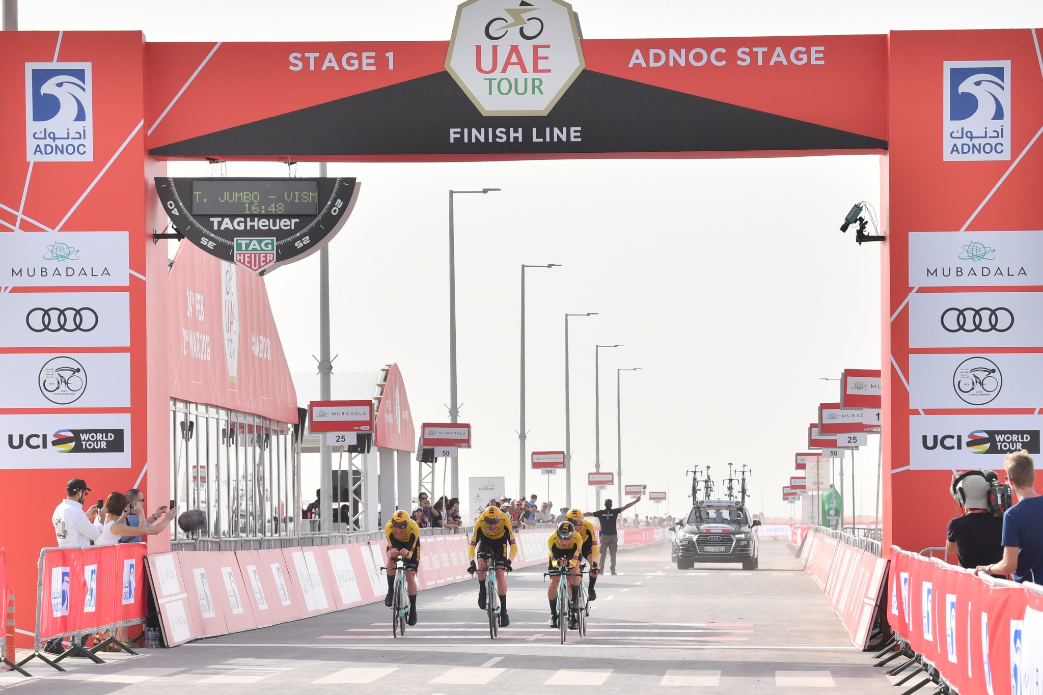 Team Jumbo-Visma won the team time trial as the UAE Tour began ©LaPresse/Ferrari- Paolone