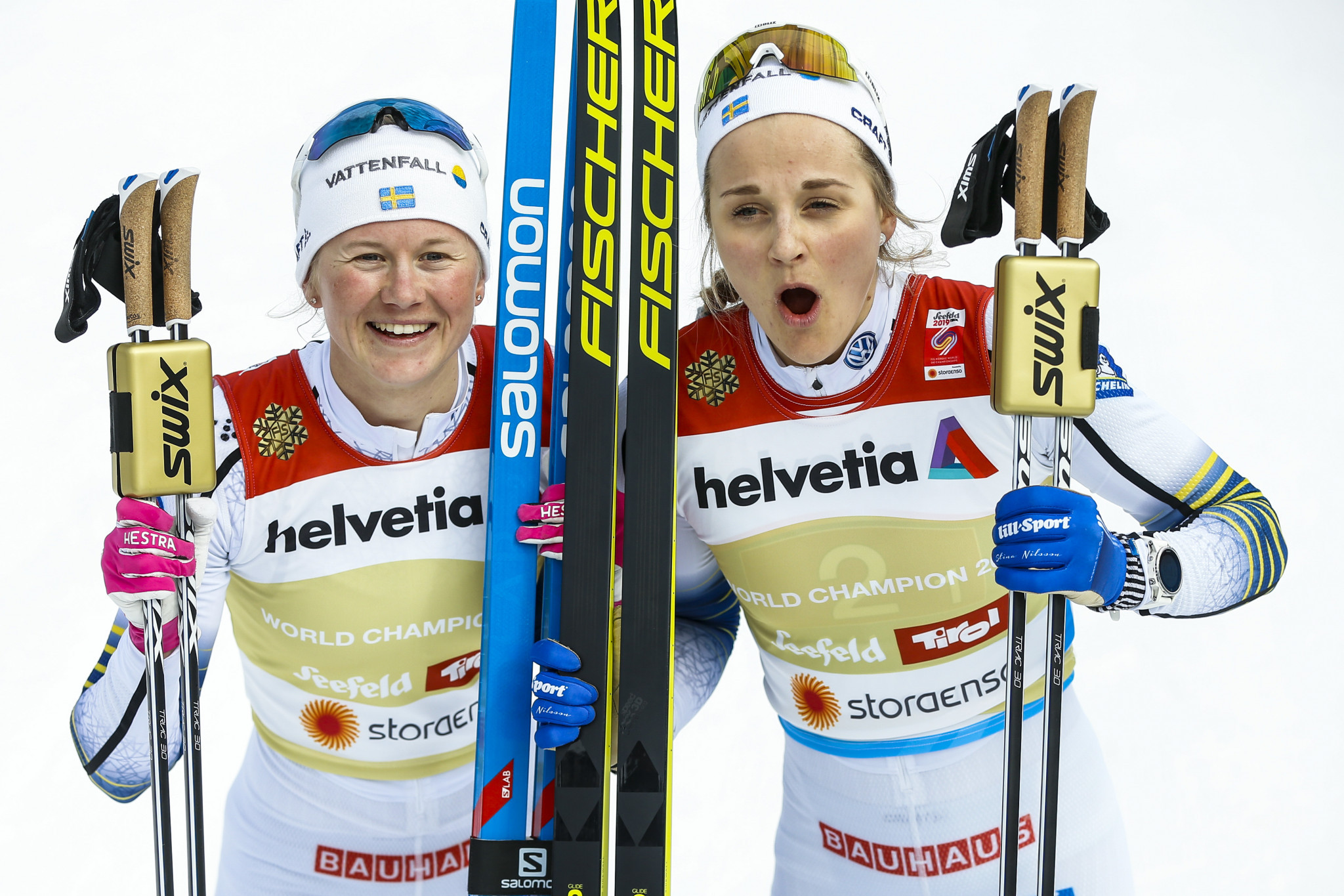 Stina Nilsson and Maja Dahlqvist emerged as the winners of the sprint event ©Getty Images