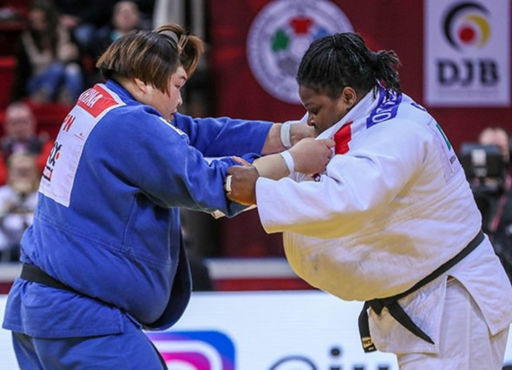 Cuba's Idalys Ortiz, right, triumphed in the women's over-78kg event ©IJF