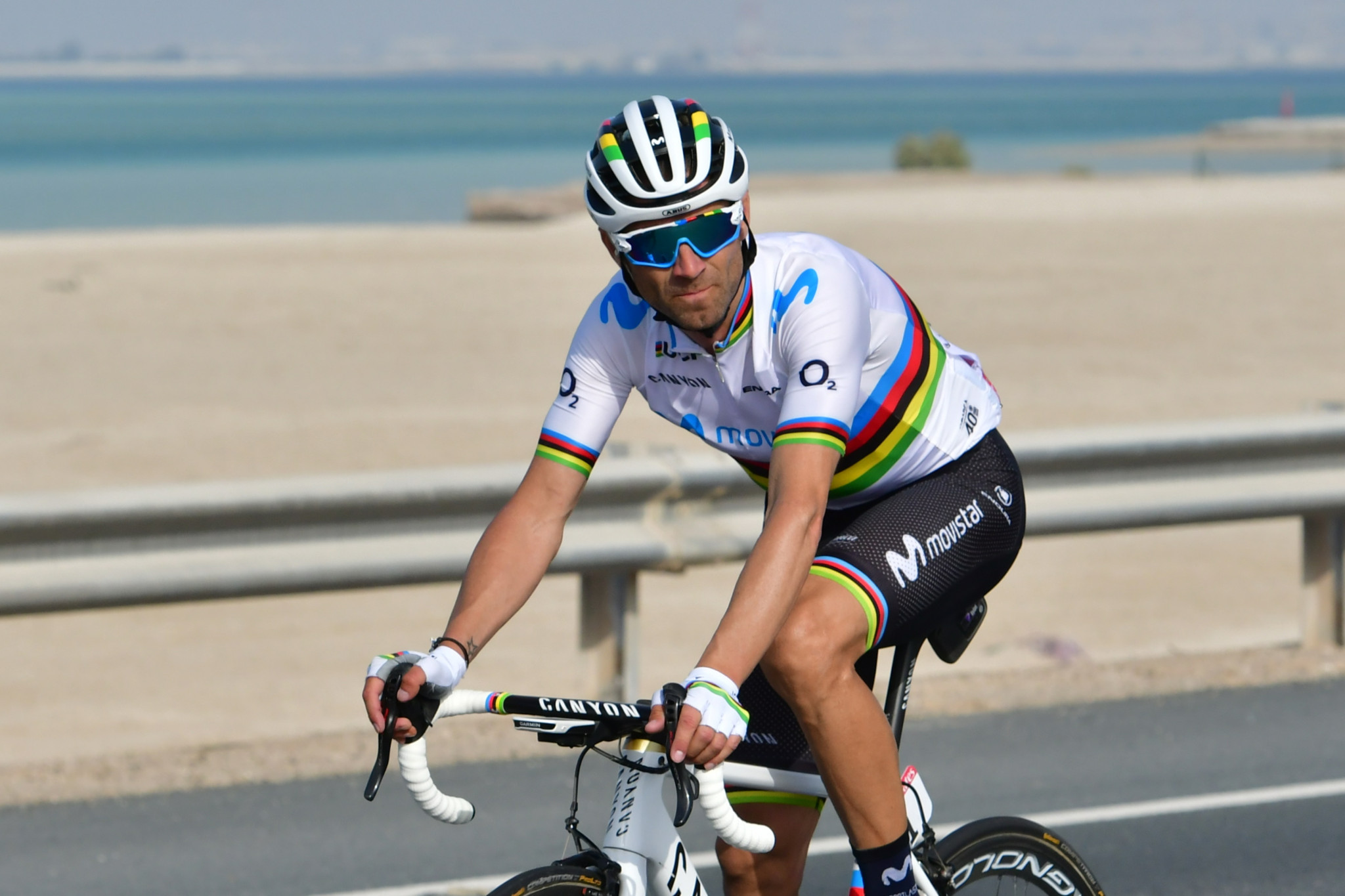 World champion Valverde wins third stage at UAE Tour