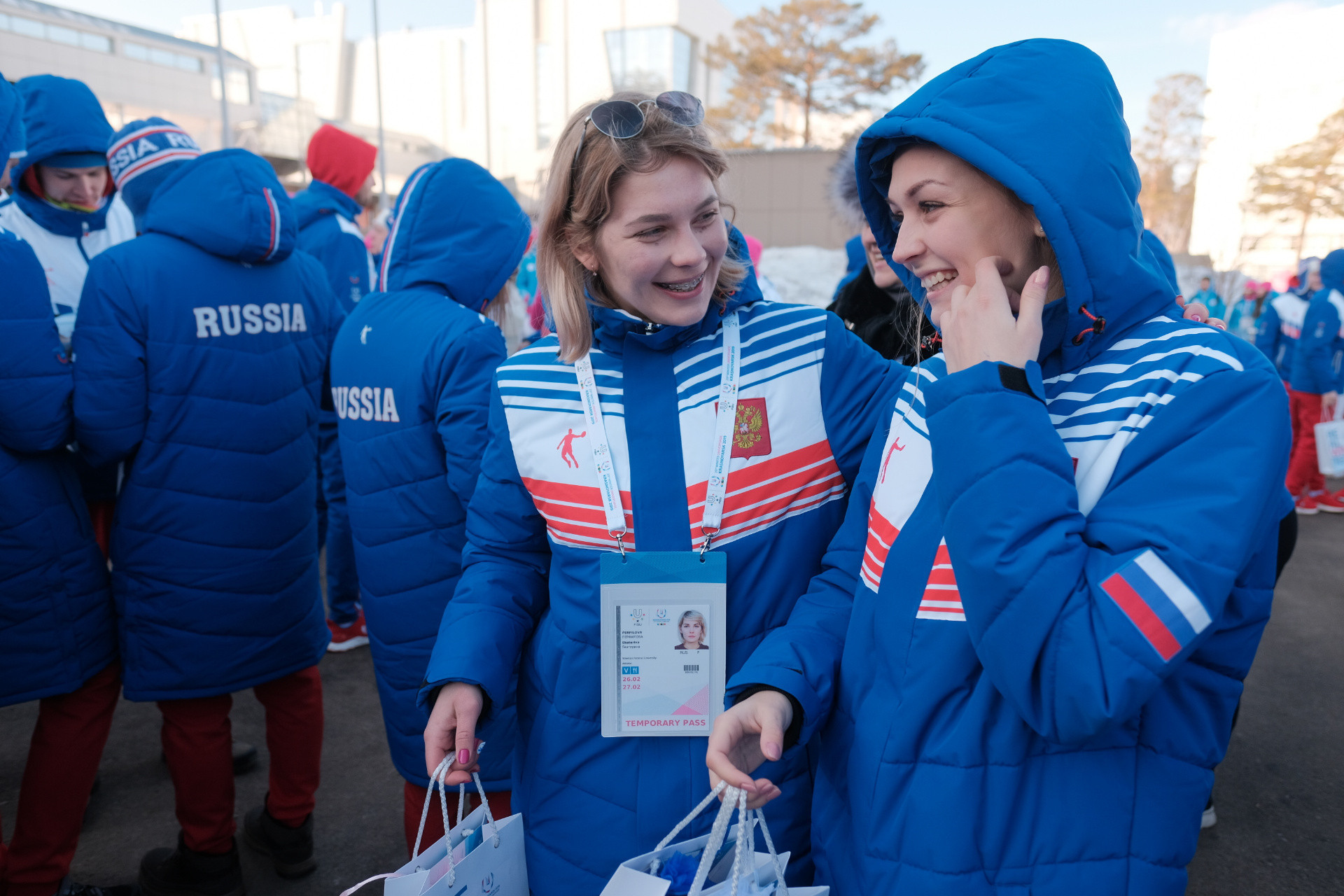 A welcoming ceremony was held for the Russian national team at the Universiade village in Krasnoyarsk ©Krasnoyarsk 2019