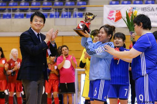 Japan won the Normalisation Cup against an IBSA world select team in Saitama ©JBFA