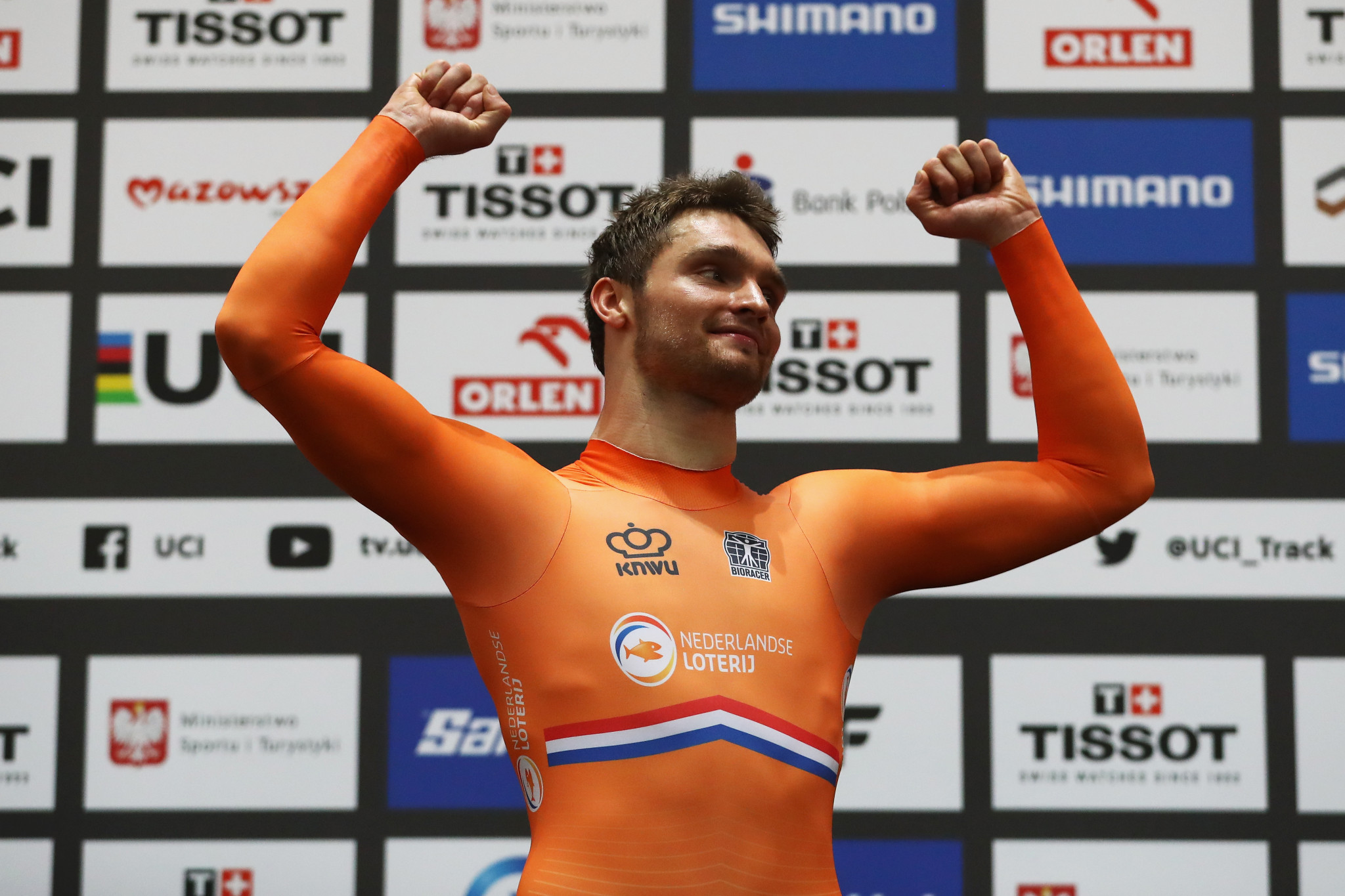 Matthijs Büchli won the men's keirin to claim his second title in Poland ©Getty Images