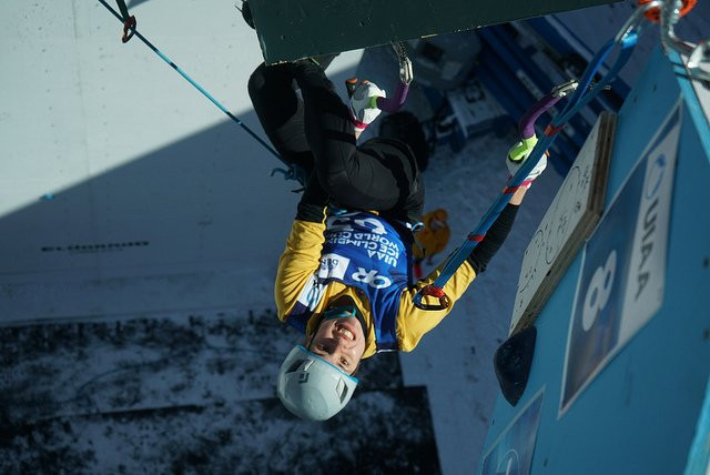 Glatthard and Ladevant top men's under-22 lead qualification at UIAA Ice Climbing World Youth Championships
