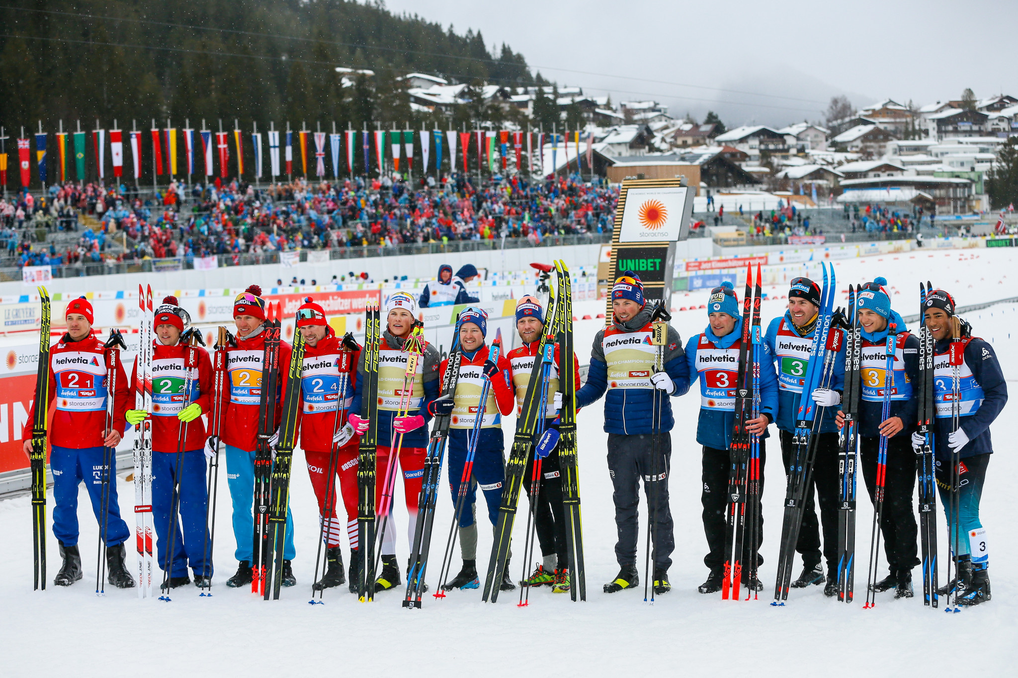 Norway secured their 10th straight cross-country 4x10km men's relay title ©Getty Images