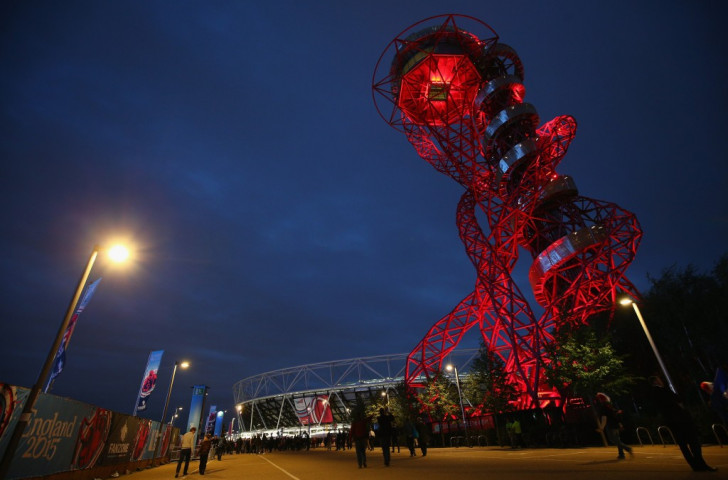 The Orbit Tower pictured earlier this month on the night when the Olympic Stadium hosted the World Rugby Cup match between France and Romania ©Getty Images