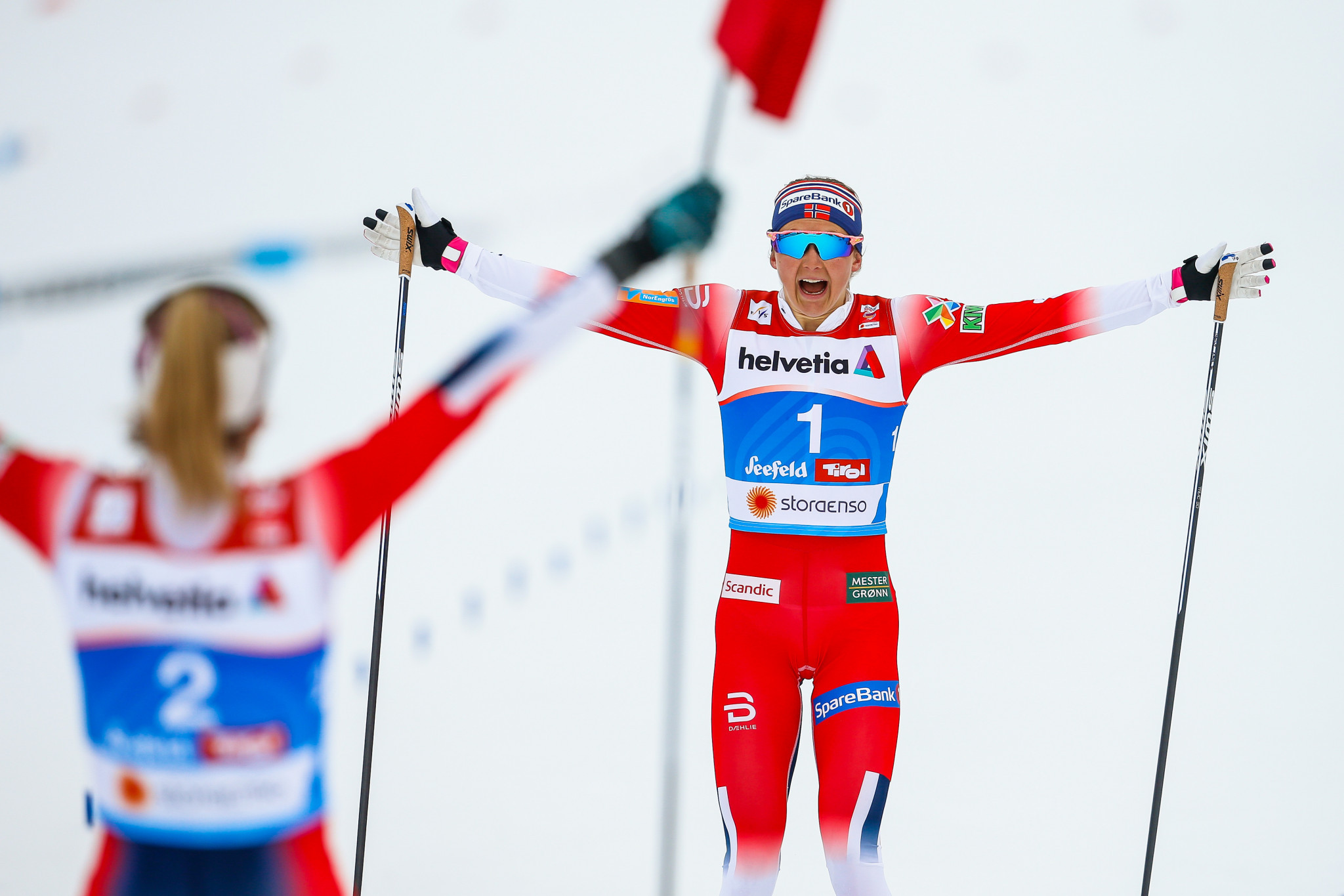 Ingvild Flugstad Østberg took the silver medal behind her team-mate ©Getty Images