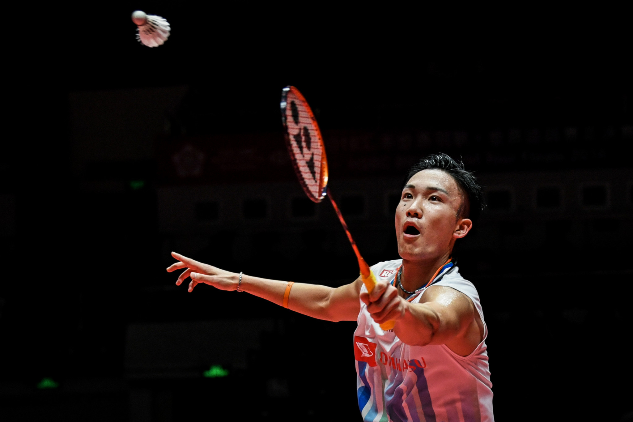 Japan's Kento Momota is one win away from triumphing in the men's singles event ©Getty Images