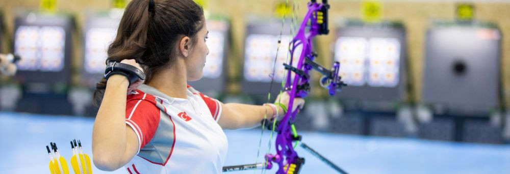 Gizem Elmaagacli of Turkey chose the perfect stage to secure her first major title as she won the women's compound final ©World Archery