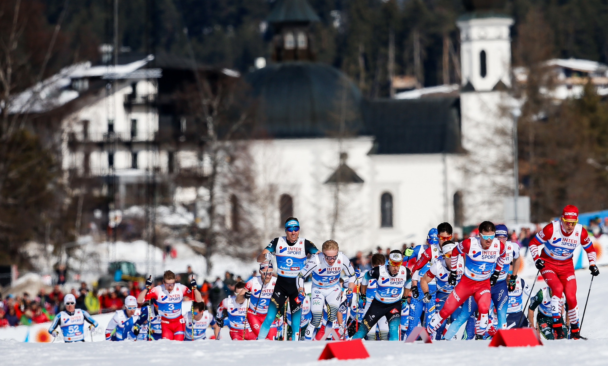 Crowds gathered for the final event of the 2019 Nordic World Ski Championships ©Getty Images