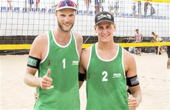 Armin Dollinger and Simon Kulzer of Germany secured their first International Volleyball Federation Beach World Tour gold medal ©FIVB