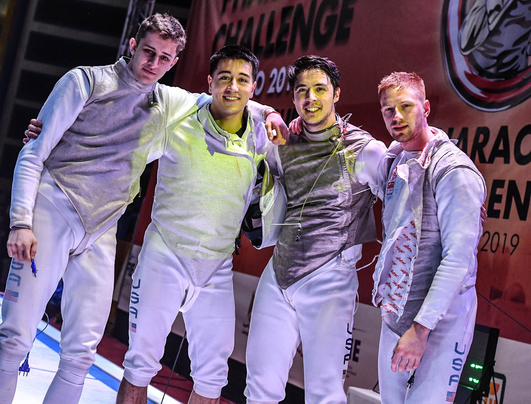 The United States beat France to the team gold medal on the last day of competition at the FIE Men's Foil World Cup in Cairo ©Augusto Bizzi/FIE/Facebook
