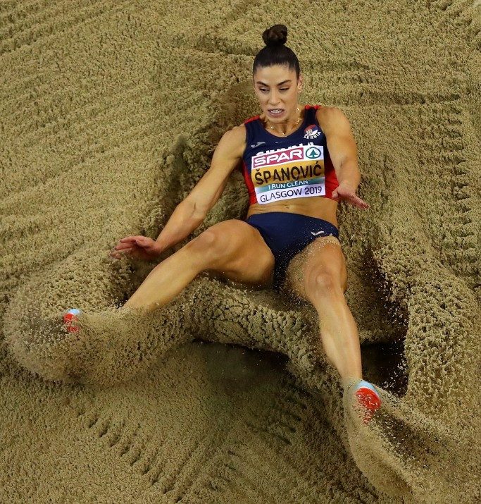 Serbia's Ivana Spanovic earned a third long jump title in a row ©Getty Images 
