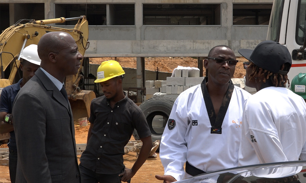 World champion visits Ivory Coast's under-construction Taekwondo Palace