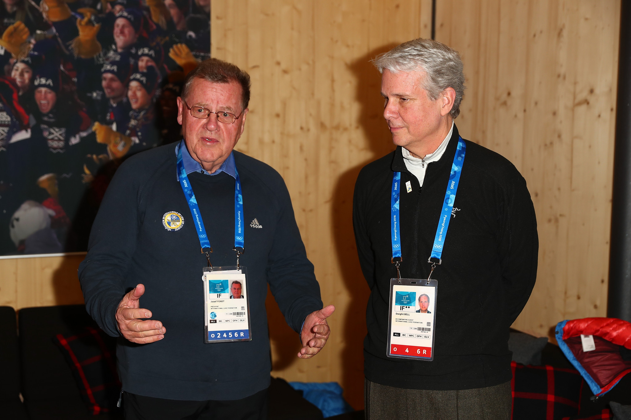 FIL President Josef Fendt, left, has been at the helm of the governing body since 1994 ©Getty Images