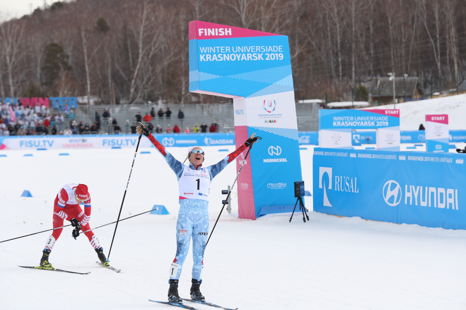 Petra Hyncicova of the Czech Republic became the first non-Russian athlete to win a cross-country medal at Krasnoyarsk 2019 ©Krasnoyarsk 2019