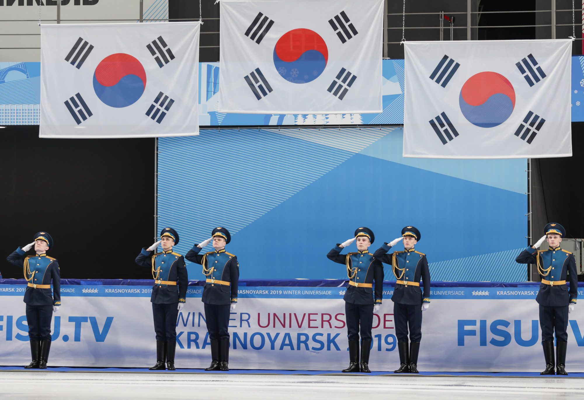 South Korea still dominated in short track, securing a clean sweep in the men's 1,000m final ©Krasnoyarsk 2019