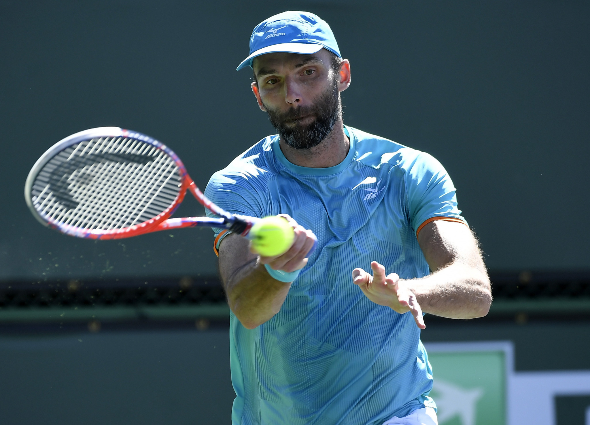 Ivo Karlović became the first player aged 40 and over to win an ATP Tour match in 24 years after beating Australia’s Matthew Edben to reach the second round of the Masters 1000 event in Indian Wells ©Getty Images