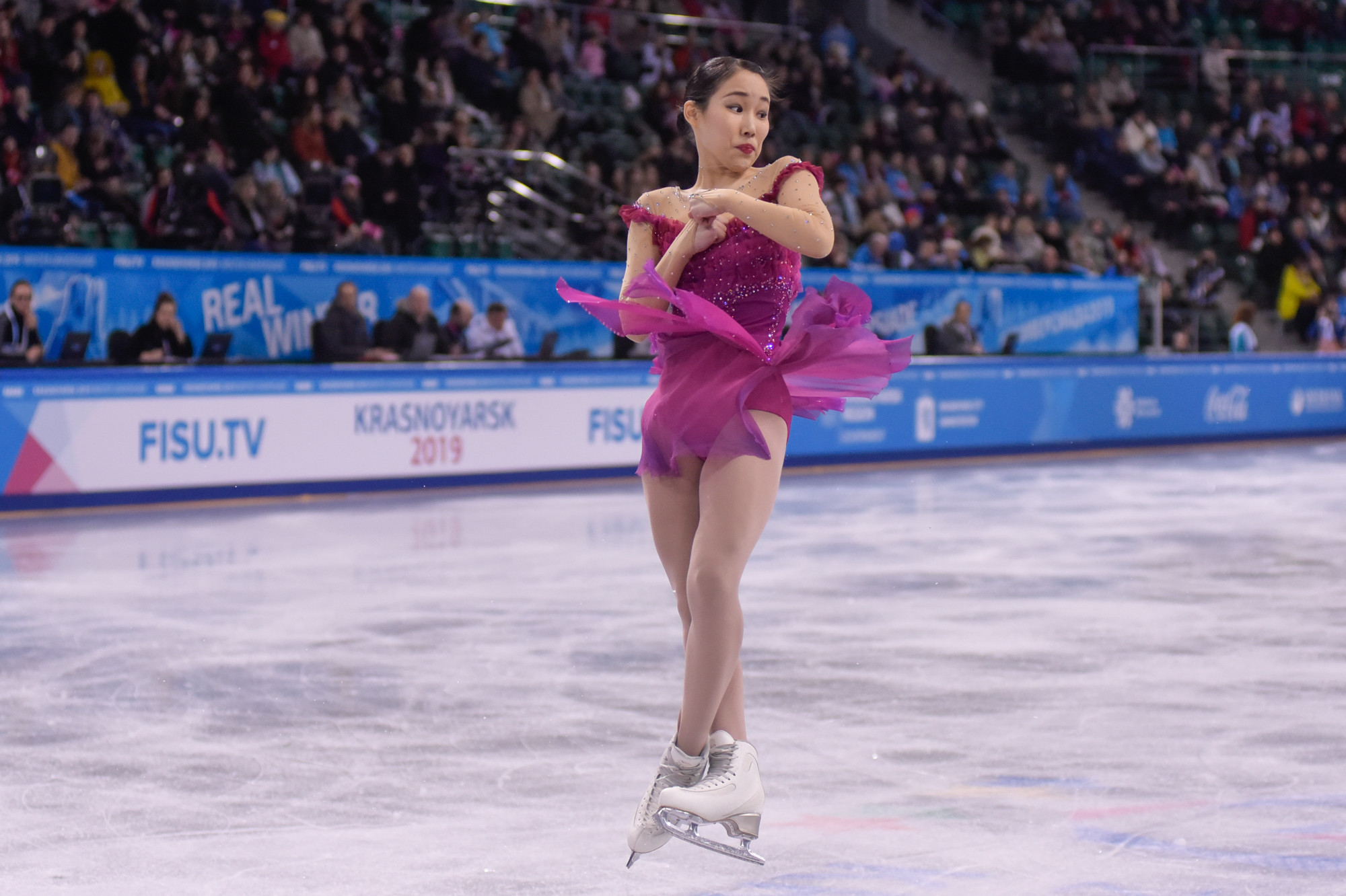 The women's figure skating competition also began, with Japan's Mai Mihara achieving today's highest score ©Krasnoyarsk 2019