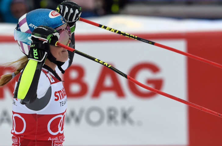Mikaela Shiffrin, the overall World Cup winner, was unable to confirm a first victory in the giant slalom category today after finishing third at the World Cup in Špindlerův Mlýn ©Getty Images  