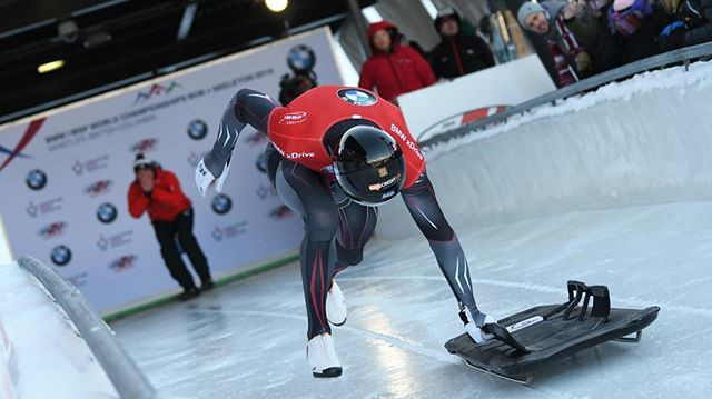 Defending champion Martins Dukurs of Latvia claimed his sixth title in the men's skeleton event ©IBSF