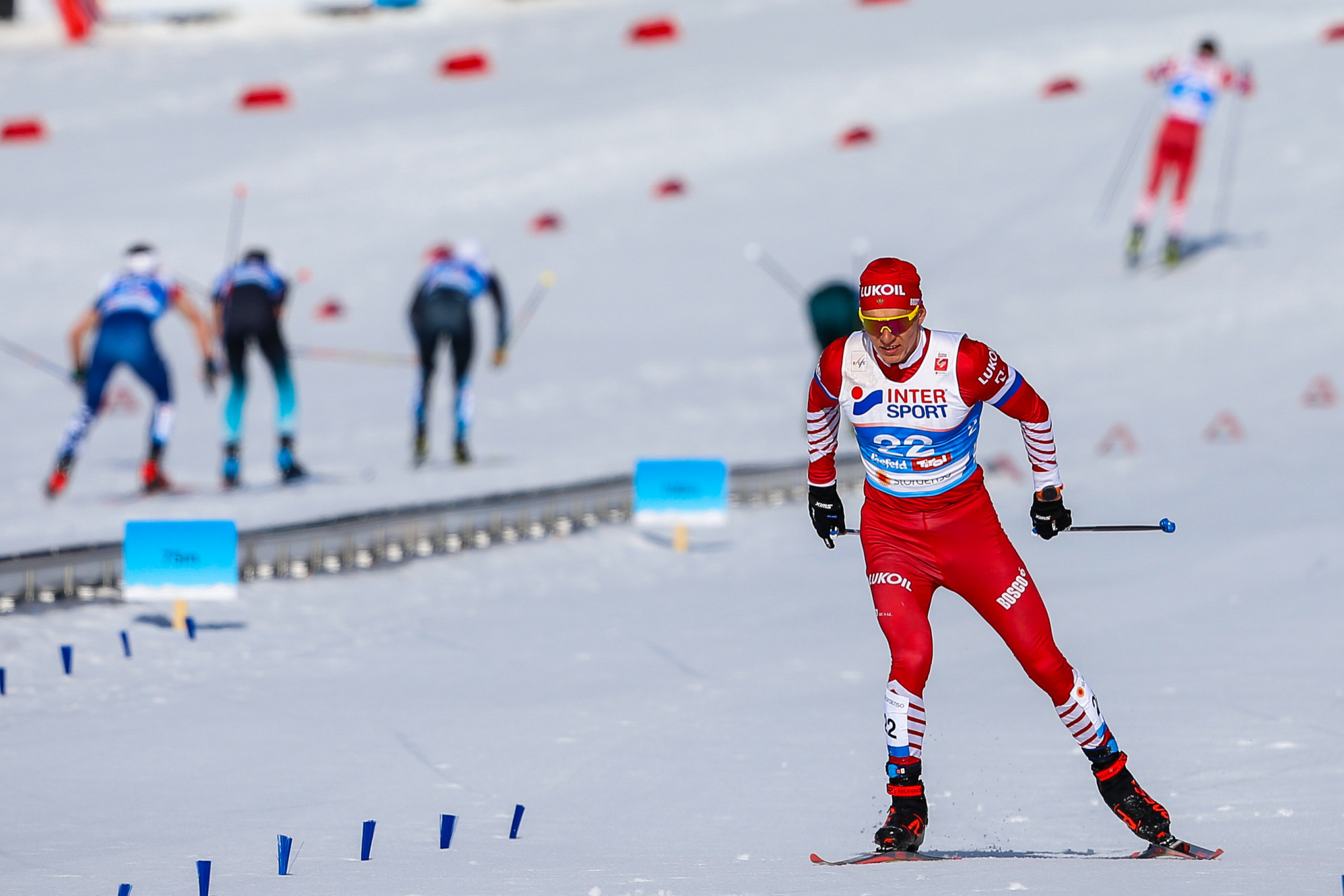 Alexander Bolshunov won today's 50km race at the Cross-Country World Cup ©Getty Images