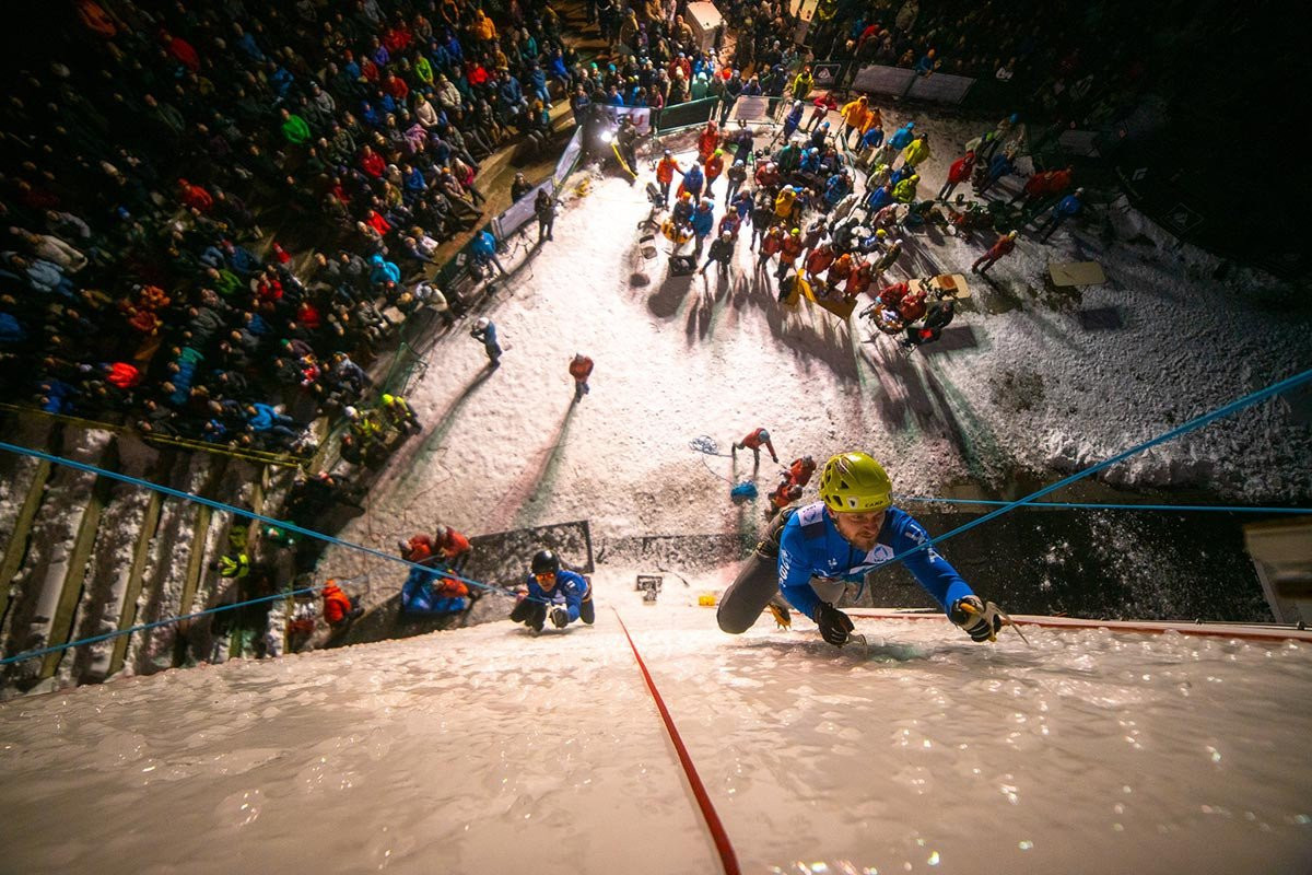 Home favourite Nikolai Kuzovlev reached tomorrow's lead final at the International Climbing and Mountaineering Federation Ice Climbing World Championships in Kirov ©UIAA
