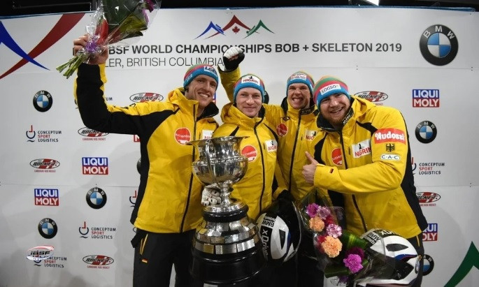 Francesco Friedrich completed his dominant season with victory in the four-man bobsleigh ©IBSF