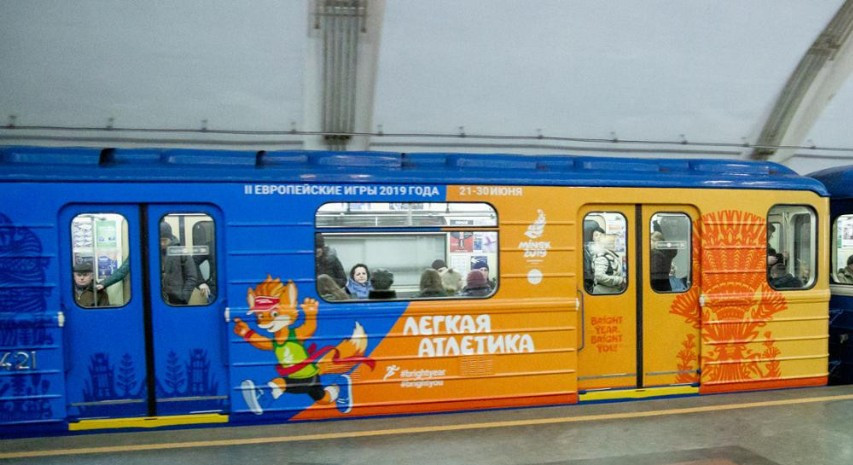 Trains promoting European Games go into service on Minsk Metro