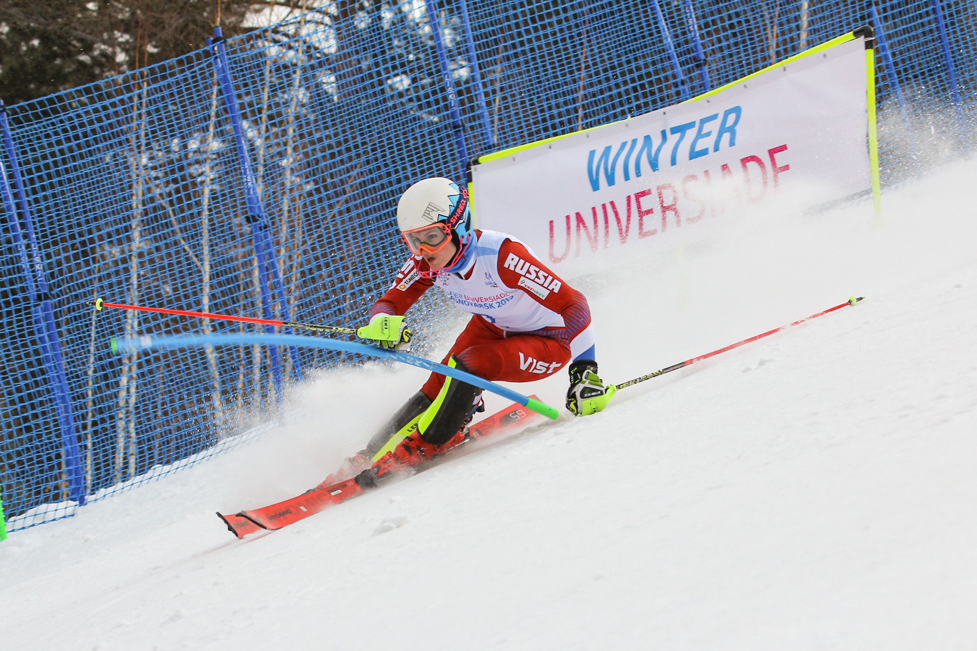 The women's Alpine skiing slalom event also got underway at the Sopka Cluster ©Krasnoyarsk 2019