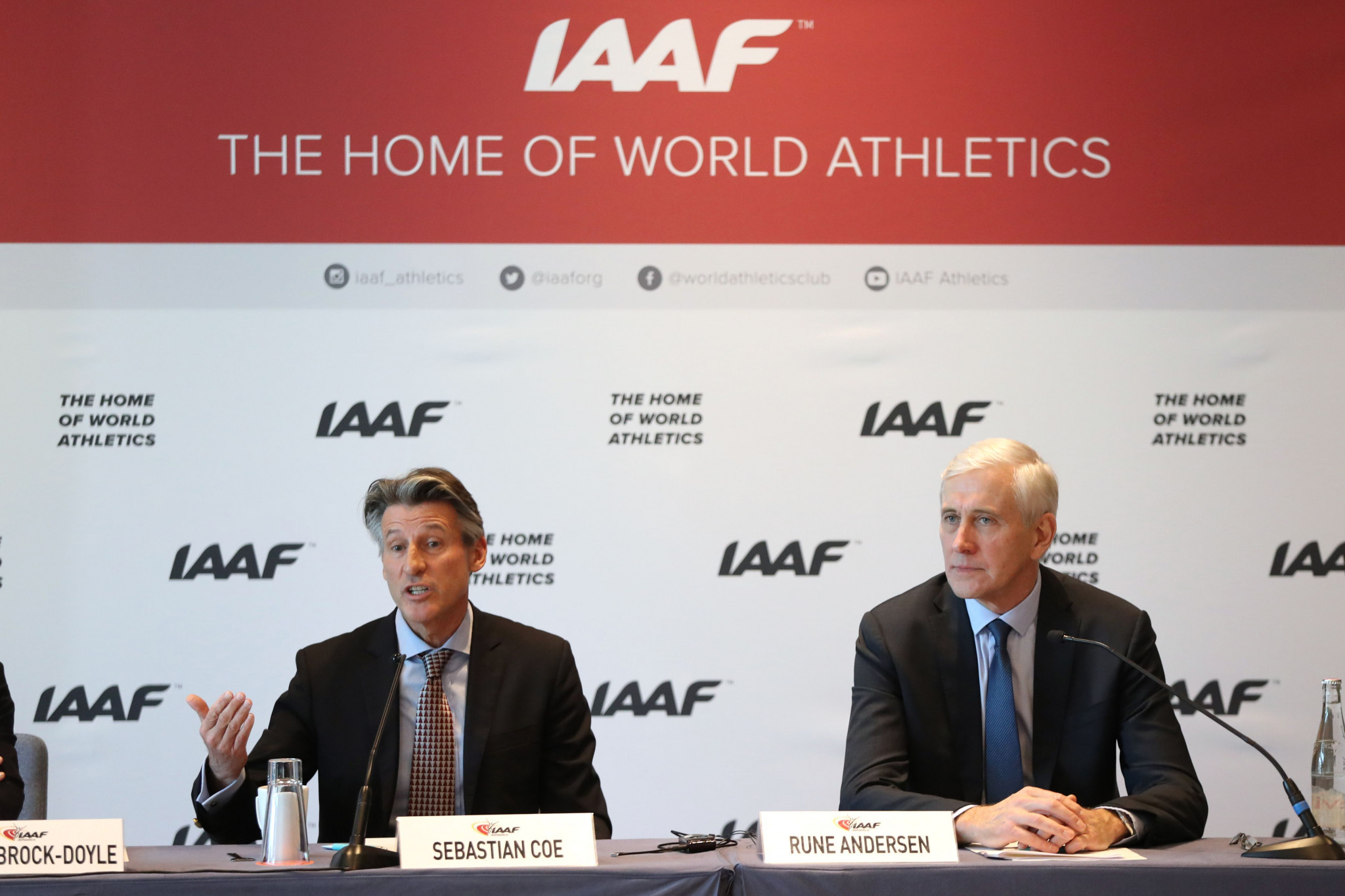 Rune Andersen, right, chair of the IAAF Task Force, has requested a new, urgent meeting with the suspended Russian Athletics Federation ©Getty Images