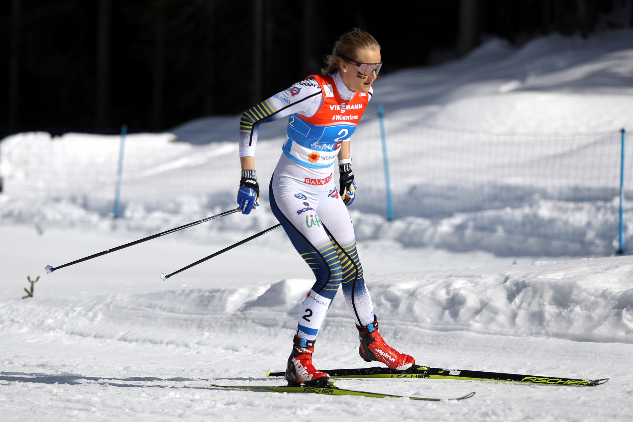 Olympic sprint champion Stina Nilsson of Sweden leads the women's World Cup standings in the shortest format ©Getty Images