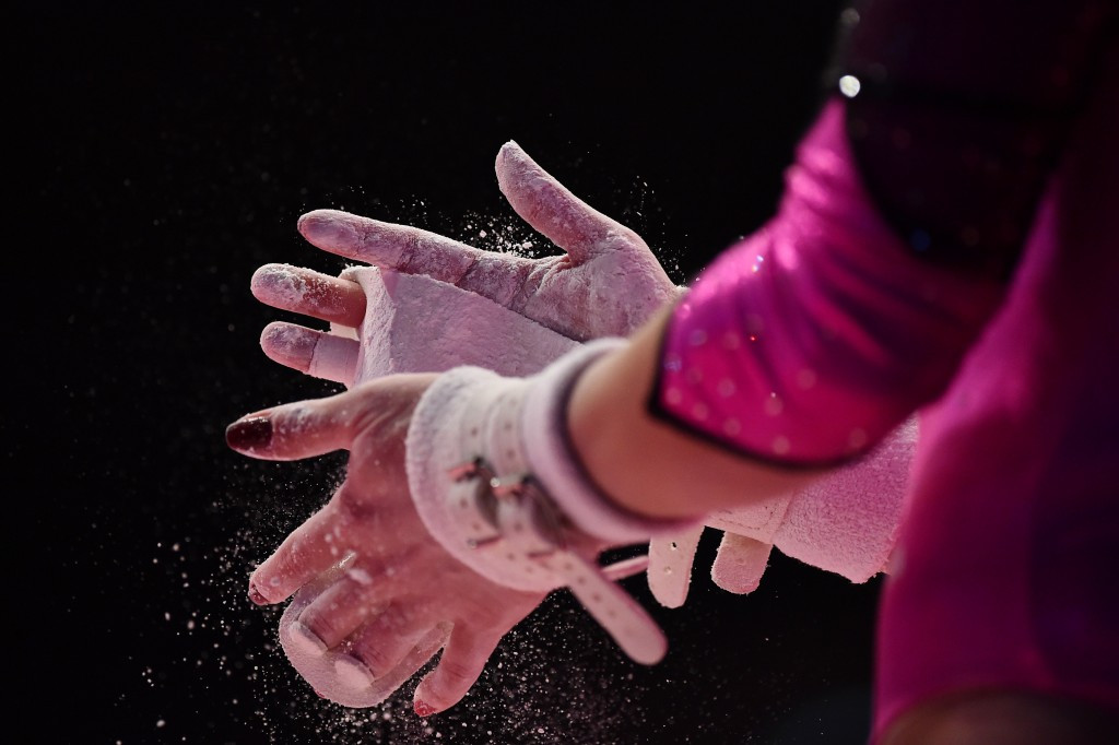 The athletes use chalk in several of the disciplines to help with their grip and balance ©Getty Images
