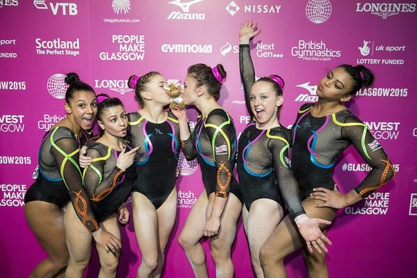 Britain were clearly delighted with their day's work ©British Gymnastics/Twitter