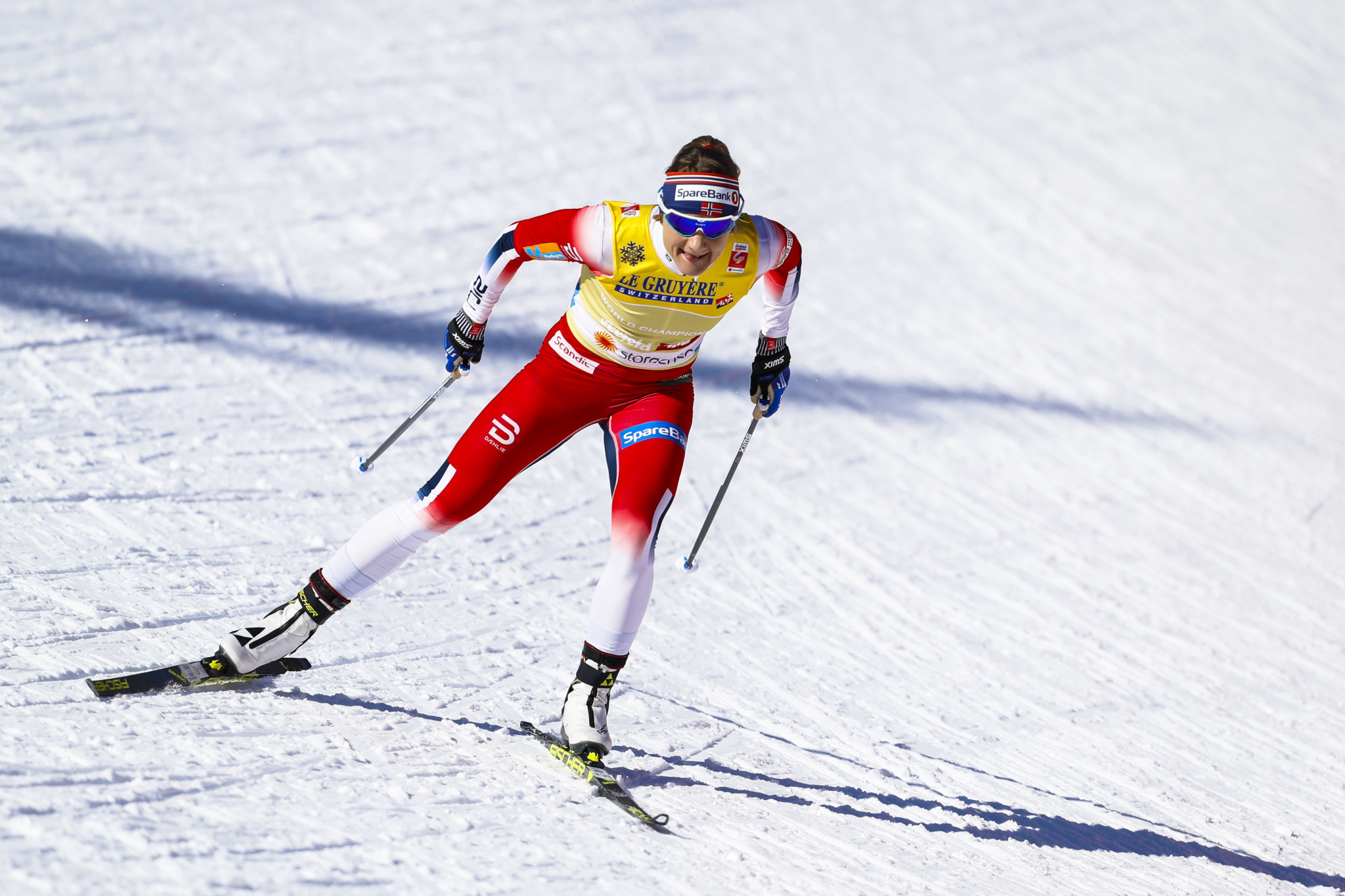 Maiken Caspersen Falla, left, won her fifth FIS Cross Country World Cup sprint title in the Norwegian city of Drammen ©Getty Images