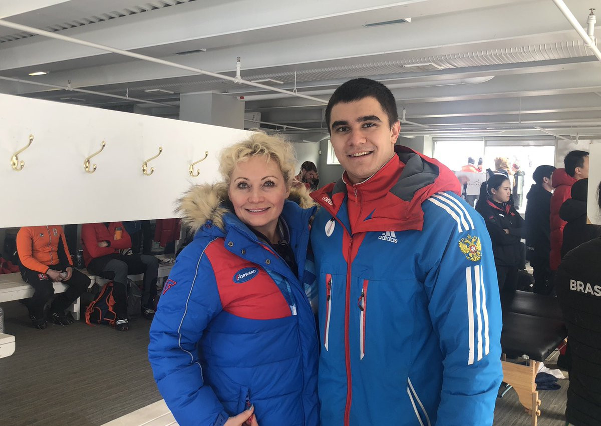 Elena Anikina is the interim President of the Russian Bobsleigh Federation and attended this month's IBSF World Championships in Calgary where Nikita Tregubov won a silver medal in the skeleton ©Twitter
