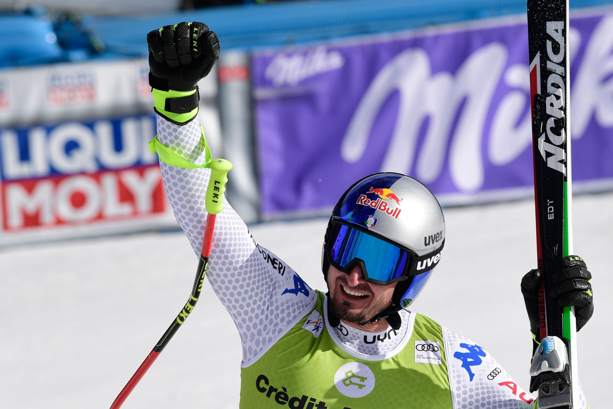 Dominik Paris won today's downhill and could wrap up the overall super-G title tomorrow ©Getty Images