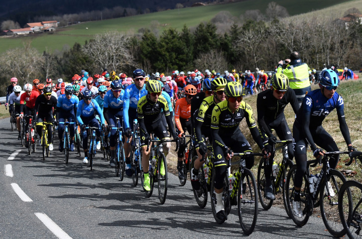 The pack en-route in the fourth stage of the Paris-Nice race today ©Getty Images
