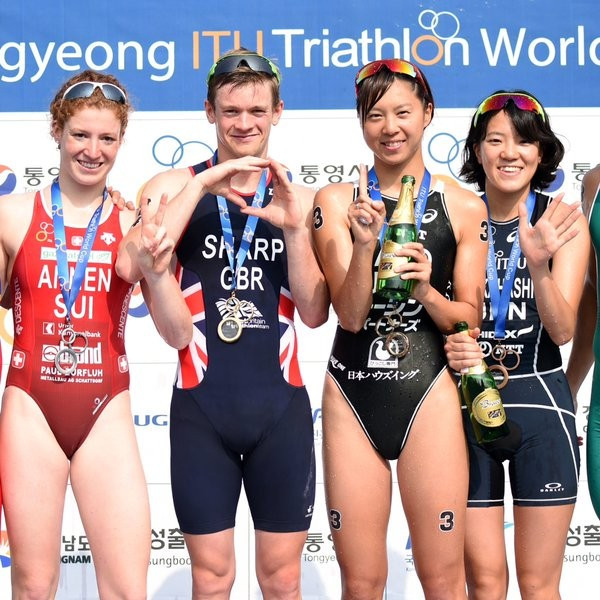 Matt Sharp and Yuka Sato earned their first ITU World Cup wins ©Twitter